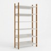 Estante Livreiro Industrial 93cm 6 Prateleiras em Mdf Off White/Freijó