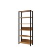 Estante Livreiro Industrial 185cm com 6 Prateleiras Tamburato em Mdf Freijó/Preto Fosco