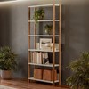 Estante Livreiro Industrial 185cm com 6 Prateleiras Tamburato em Mdf Off White/Freijó