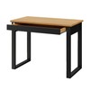 Mesa Industrial 100cm com Tampo Tamburato e Gaveta em Mdf Freijó/Preto Fosco