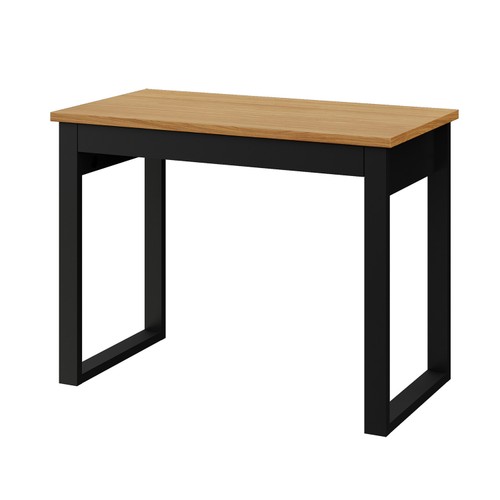 Mesa Industrial 100cm com Tampo Tamburato e Gaveta em Mdf Freijó/Preto Fosco