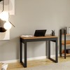 Mesa Industrial 100cm com Tampo Tamburato e Gaveta em Mdf Freijó/Preto Fosco