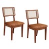 Kit 2 Cadeiras 100% Mdf Estofadas com Encosto em Tela Pinhão/Vermelho Veronese Pn26 - Dalla Costa