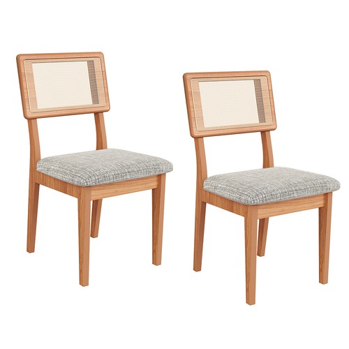 Kit 2 Cadeiras 100% Mdf Freijó/Trama Cinza Escuro J29 - Dalla Costa