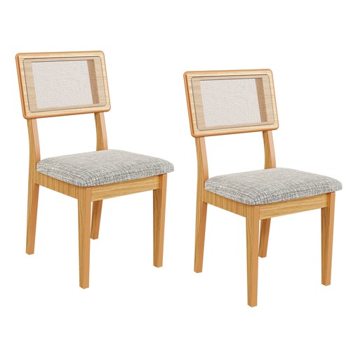 Kit 2 Cadeiras 100% Mdf Carvalho Rosé/Trama Cinza Escuro Cr29 - Dalla Costa