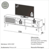 Rack para TV 220cm Até 60 Polegadas 2 Gavetas 1 Porta Curve Pinhão com Palha - Dalla Costa