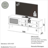 Rack Tela 180cm com Porta de Correr e 2 Gavetas Carvalho Rosé - Dalla Costa