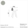 Mesa de Canto Retrô 50cm Carvalho Rosé - Dalla Costa