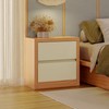 Mesa de Cabeceira 2 Gavetas Basic Carvalho Rosé/Off White Fosco - Dalla Costa