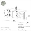 Balcão Buffet 180cm 4 Portas Ripadas Mdf Freijó/Off White - Dalla Costa