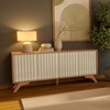 Balcão Buffet 180cm 4 Portas Ripadas Mdf Freijó/Off White - Dalla Costa