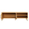 Rack Madrid 160cm 2 Portas Vidro Canelado Carvalho Rosé - Dalla Costa