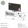 Rack Madrid 160cm 2 Portas Vidro Canelado Carvalho Rosé - Dalla Costa