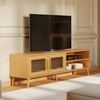 Rack Madrid 160cm 2 Portas Vidro Canelado Carvalho Rosé - Dalla Costa