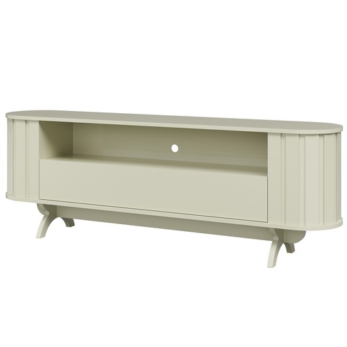 Rack para TV Até 60 Polegadas 1 Gaveta Curvo Nature Off White Fosco - Dalla Costa