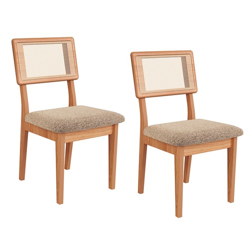Kit 2 Cadeiras 100% Mdf Freijó/Taupe J28 - Dalla Costa