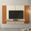 Painel para TV Até 65 Polegadas 1 Prateleira 180cm Ripado Off White/Freijó - Dalla Costa