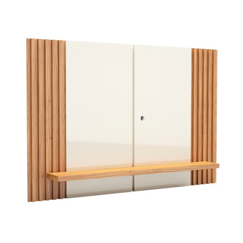 Painel para TV Até 65 Polegadas 1 Prateleira 180cm Ripado Off White/Freijó - Dalla Costa