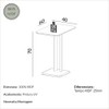 Mesa de Canto Auxiliar Retangular 60cm - Carvalho Rosé