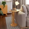 Mesa de Canto Auxiliar Redonda 50cm - Carvalho Rosé
