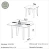 Mesa de Jantar Extensível Quadrada - Carvalho Rosé/Off White Fosco