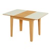 Mesa de Jantar Extensível Quadrada - Carvalho Rosé/Off White Fosco