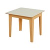 Mesa de Jantar Extensível Quadrada - Carvalho Rosé/Off White Fosco