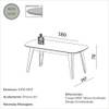 Mesa de Jantar Madrid 180cm - Carvalho Rosé