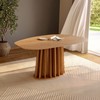 Mesa de Jantar Orgânica 160cm com Base Ripada - Freijó