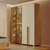 Guarda-Roupa Casal 4 Portas 180cm com 2 Portas Reflecta - Freijó/Off White Dalla Costa