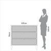 Cômoda 105cm com 3 Gavetas com Palha Sintética e Pés de Madeira - Carvalho Rosé