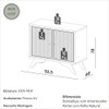 Balcão Buffet 92,5cm com 2 Portas com Palha Hexagonal Natural - Carvalho Rosé