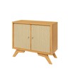 Balcão Buffet 92,5cm com 2 Portas com Palha Hexagonal Natural - Carvalho Rosé