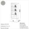 Cristaleira com 2 Portas de Vidro 2 Gavetas e Iluminação Led - Carvalho Rosé