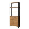 Estante Industrial 73cm 1 Torre com 2 Portas Freijó/Preto Fosco