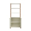 Estante Industrial 73cm 1 Torre com 2 Portas Off White/Freijó