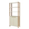 Estante Industrial 73cm 1 Torre com 2 Portas Off White/Freijó