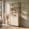 Estante Industrial 73cm 1 Torre com 2 Portas Off White/Freijó