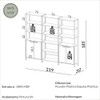 Conjunto de Estantes Industriais 219cm com 3 Torres e 2 Portas - Freijó/Preto Fosco