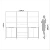 Conjunto de Estantes Industriais 219cm com 3 Torres e 2 Portas - Off White/Freijó