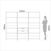 Conjunto de Estantes Industriais 219cm com 3 Torres e 2 Gavetas - Off White/Freijó