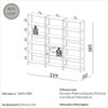 Conjunto de Estantes Industriais 219cm com 3 Torres e 2 Gavetas - Off White/Freijó