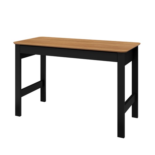 Mesa de Escritório Industrial 120cm com 1 Gaveta e Cantos Arredondados - Freijó/Preto Fosco