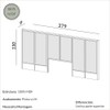 Cabeceira Almofadada 279cm com Led - Carvalho Rosé/Linho Cinza Claro