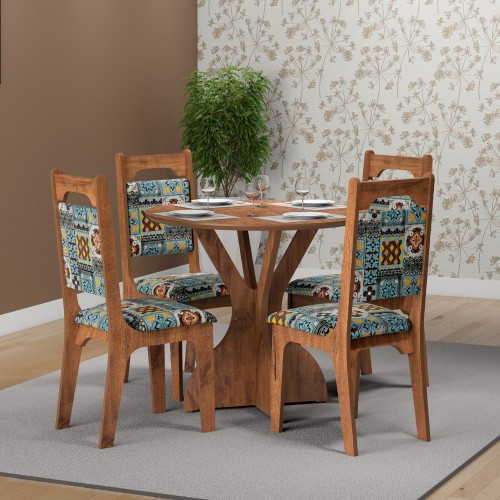 Mesa de Jantar Redonda 4 Lugares Basic Nobre - Dalla Costa