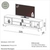Rack para TV Até 60 Polegadas 2 Gavetas Retrô Off White Fosco/Carvalho Rosé - Dalla Costa