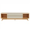 Rack para TV Até 60 Polegadas 2 Gavetas Retrô Off White Fosco/Carvalho Rosé - Dalla Costa