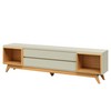 Rack para TV Até 60 Polegadas 2 Gavetas Retrô Off White Fosco/Carvalho Rosé - Dalla Costa