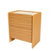 Mesa de Cabeceira Curva 2 Gavetas - Carvalho Rosé/Off White Fosco