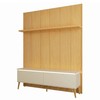 Rack Painel 192cm 2 Portas Basculantes Led - Carvalho Rosé/Off White Fosco